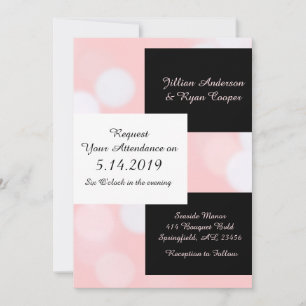 Convite Casamento de Coral Rosa e Negro