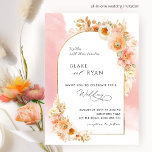 Convite Casamento de Coral Rosa-Rosa Pincelado Pêssego Arc<br><div class="desc">Aprecie seus convidados com este elegante convite de Casamento com seus detalhes de casamento em um belo arco com detalhes florais em uma bela mistura de pêssego, rosa-pincel, creme e champanhe e delicada mancha-d-água de coral rosa e cor-de-rosa. Opção de mudar "juntamente com os seus pais" para "juntamente com as...</div>