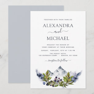 Convite Casamento de Cores de Água da Montanha