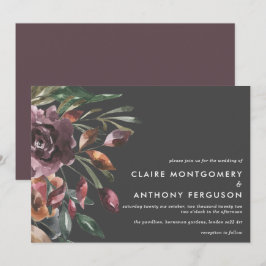Convite Casamento de Cores de Água Floral de Quebra Floral