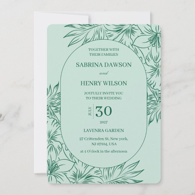 Convite Casamento de Cores Elegantes, Claras e Escuras (Verso)