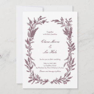 Convite Casamento de Coroa de Flores Silvestres Burgundy R