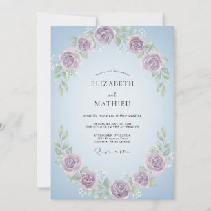 Convite Casamento de Coroa de Vinca Amethyst