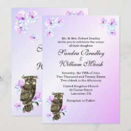 Convite Casamento de Coruja Roxa
