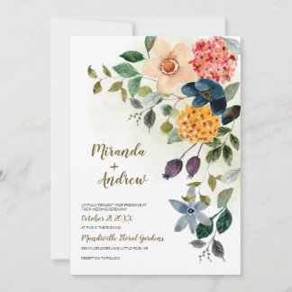 Convite Casamento de Cottagecore | Jardim Floral Russo