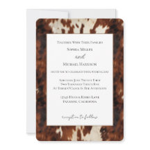 Casamento de Couro de Vaca Creme Marrom Ocidental