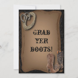Convite casamento de cowboy ocidental botas de casamento