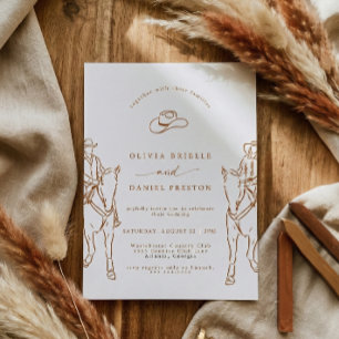Convite Casamento de Cowboy Western Cowgirl