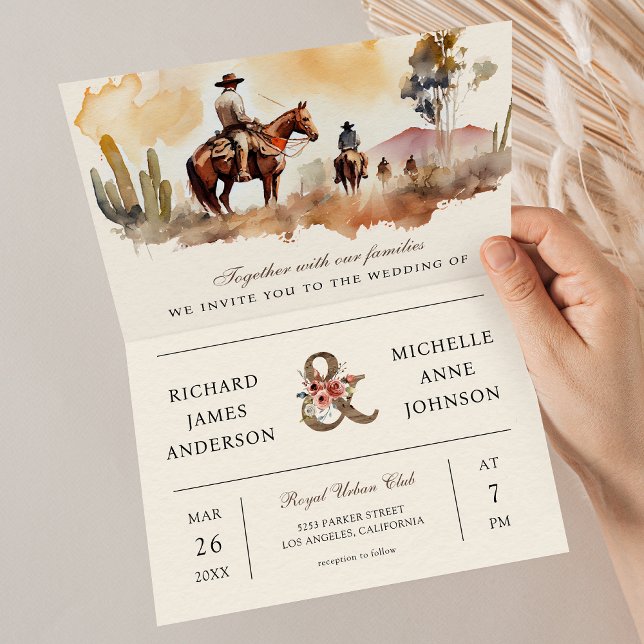 Convite Casamento de Cowboy Western Rústico em um Código Q (Criador carregado)