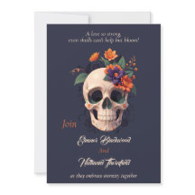  Casamento de crânio floral gótico elegante 3D 