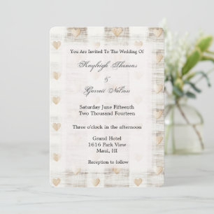 Convite Casamento de Cream White Beige Boho