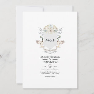 Convite Casamento de Crest Monograma Lakeside