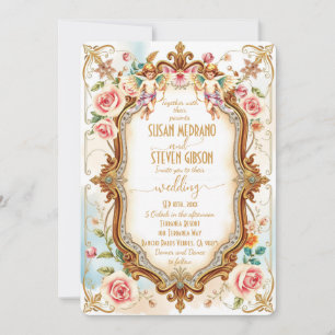 Convite Casamento De Cupido De Elegante Floral Whimsical
