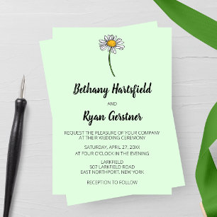 Convite Casamento de Daisy Minimalista
