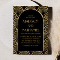 Casamento de Deco Geométrico Dourado Elegante