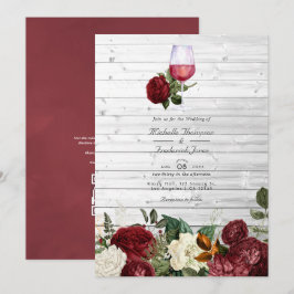 Convite Casamento de Degustação de Vinho com RSVP Código Q