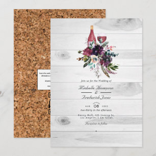 Convite Casamento de Degustação de Vinho com RSVP Código Q