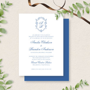Convite Casamento de Derramamento e Script do Monograma Az