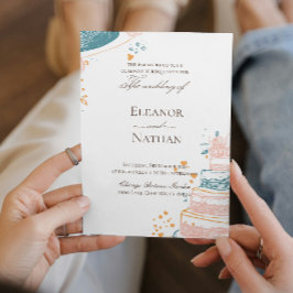 Convite casamento de desenhar de mão eu sofisticado