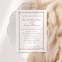 Casamento de Desenho de Mão Branca com Moldura Des