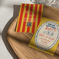 Casamento de Desenho de Mão Ilustrado com Código Q