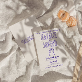 Convite Casamento de Desenho de Mão Moderna Única de Diver