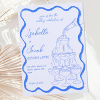 Casamento de Desenho de Mão Onda Torre Azul Champa