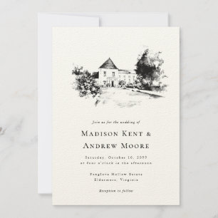 Convite Casamento de Desenho Personalizado de Esquema de L