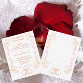 Convite Casamento de Design de Corda de Peach Bells