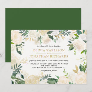 Convite Casamento de Destaque Dourado Pálido