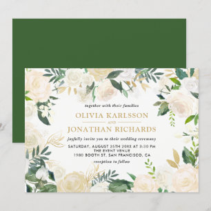 Convite Casamento de Destaque Dourado Pálido