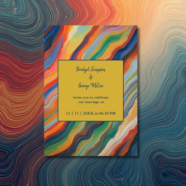 Convite casamento de destino africano abstrato marble (Criador carregado)