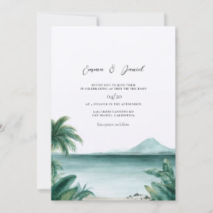 Convite Casamento de Destino Aquarela na Ilha