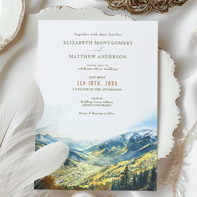 Convite Casamento de Destino Aspen Colorado (Criador carregado)