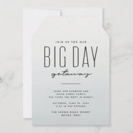 Convite Casamento de destino azul-aquarela simples diversã