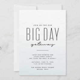 Convite Casamento de destino azul-aquarela simples diversã