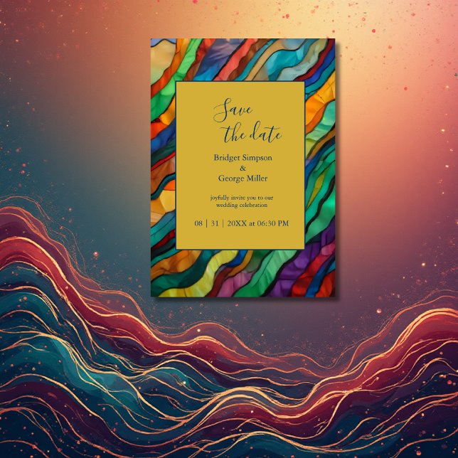 Convite casamento de destino chic African salvo data (Criador carregado)