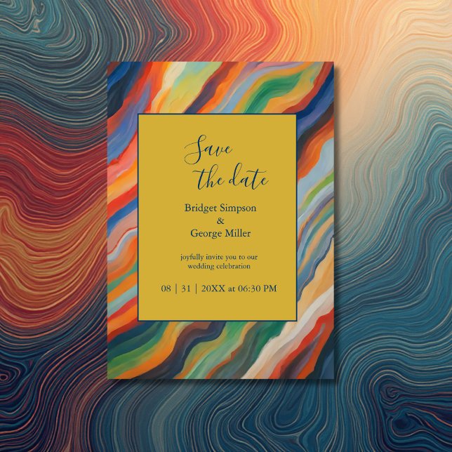 Convite casamento de destino chic African salvo data (Criador carregado)