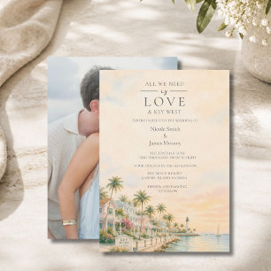 Convite Casamento de destino com foto em Key West e Amor
