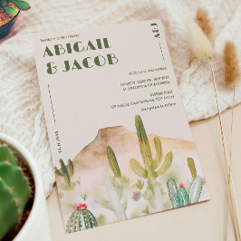 Convite Casamento de Destino da Arizona de Cactus no Deser