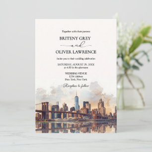 Convite Casamento de Destino da Linha Skyline de Nova York