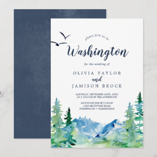 Convite Casamento de Destino da Montanha de Washington