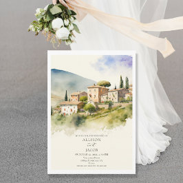 Convite Casamento de Destino da Paisagem da Itália Elegant