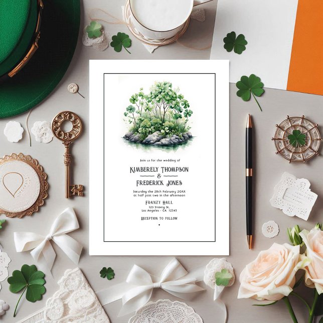 Convite Casamento de Destino da Watercolor Ireland (Watercolor Ireland Destination Wedding Invitation)