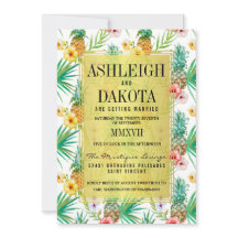 Casamento de Destino de Abacaxi Tropical e Hibiscu