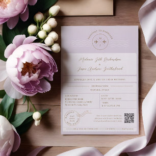 Convite Casamento de Destino de Bilhete de Embarque