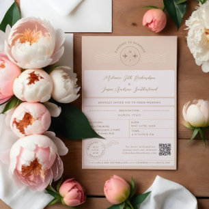 Convite Casamento de Destino de Bilhete de Embarque