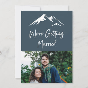 Convite Casamento de Destino de Montanha Azul e Branca