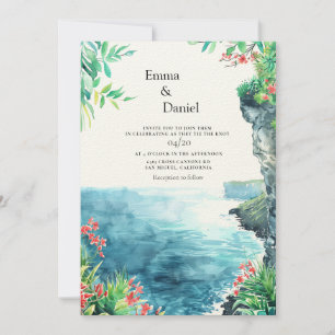 Convite Casamento de Destino de Paisagem de Bali Uluwatu C