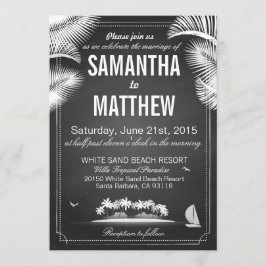 Convite Casamento de Destino de Praia de Chalkboard Island